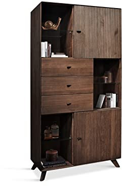 moebel-eins Jakarta Vitrine II, Material Massivholz, Kernbuche Tabak geölt