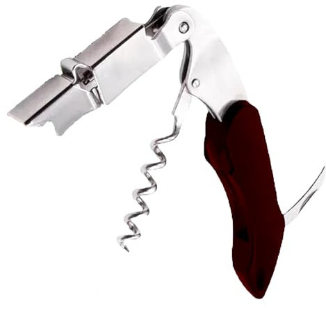 Kellnermesser Korkenzieher Wein Weinöffner Weinflaschenöffner - Allpeak Edelstahl Korkenzieher mit Lederetui, Profi Korkenzieher, Flaschenöffner, Folienschneider, für Bier, Wein, 3 in 1 Kellnermesser