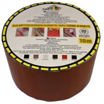 KAUFDACH Alles für dein Dach 10lfm Selbstklebendes Dachdeckerband Butylband Reparaturband Dichtungsband (Ziegelrot (RAL8004), 200,0mm breit)