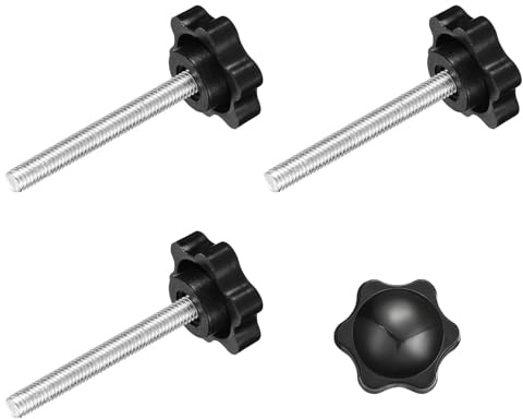QUARKZMAN 4 Stück Sterngriffschraube, M5 x 40 mm Sechskant Sternknopf Sternkopfschraube Klemmknopf Griff Rändelschraube für Schirmständer mechanische Möbel, 32 mm Durchmesser
