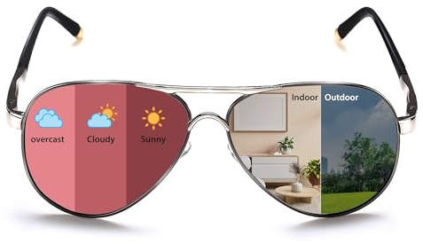 ROCKNIGHT Polarisierte Pilotenbrille für Herren Damen Metall Flat Top Sonnenbrille leicht Fahren UV400 Outdoor 58mmFlat Top
