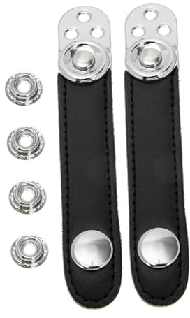 WHAMVOX Universeller Akkordeon Balgriemen Einfach zu Montieren aus Echtem Kuhfell als Akkordeonzubehör mit Doppellagigem Schwarzem Stahl Metallverbinder für Anfänger und Profis