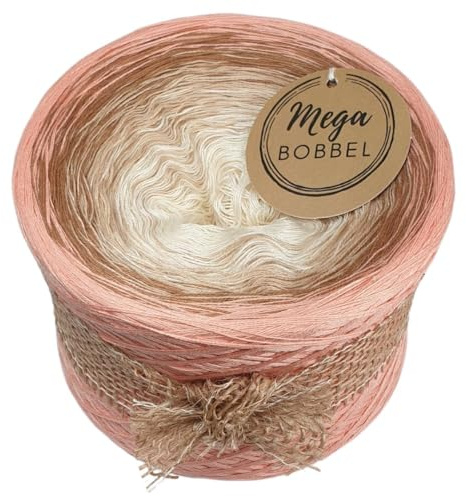 MegaBobbel*Elegantes Quarz*A409* (Außenfarbe: Quarz) Farbverlaufsgarn - Lace Garn Bobbel Wolle zum Häkeln & Stricken (3 fädig, 1000m)