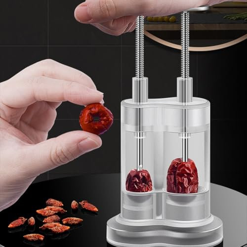 HEBEOT Cherry Pitter Cherry Stoner Tool Pitter Remover Stainless Steel Cherry Pitter Fruit Corer For Removing Pits From Cherries, Olives, Chinese Dates