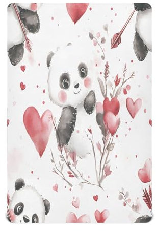 Ttgoth Sábana Bajera Ajustable para Cuna para niños y niñas, sábana de Punto Jersey para Cuna de bebé, día de San Valentín, sábana para Cuna estándar y colchón de Cama Infantil, acogedora, Suave,