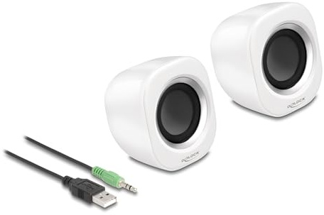 DeLOCK Mini Stereo PC Lautsprecher mit 3,5 mm Stereo Buchse Stecker und USB Powered