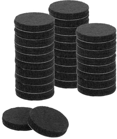 Sourcing Map 30Pcs 1 Dia x 0.2 Thick Black Round Felt Furniture Pads, Adhesive Backed, Non-slip, Anti-scratch, for Hardwood, Laminate, Tile Floors