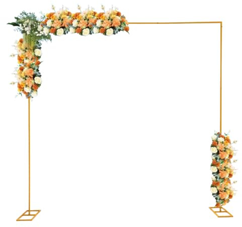 DIFU 3 x 3 m Traubogen Hochzeit Ballonbogen Gestell, Eckig Hochzeitsbogen Einstellbar Hintergrundständer Freistehend Arches für Geburtstags, Partys, Bankett Dekorationen