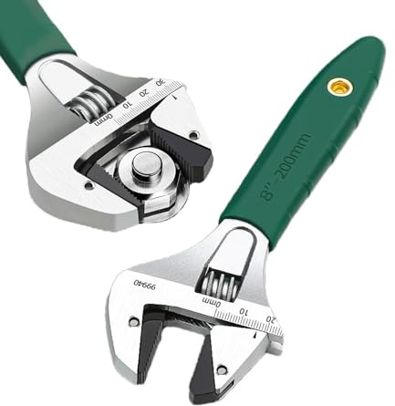 Duschkopfschlüssel – verstellbarer Schraubenschlüssel aus Stahl, Schraubenschlüssel aus Karbonstahl | Mit Skala markierter Rohrschlüssel mit breiter Backenöffnung, mit Skala markierter ergonomischer G