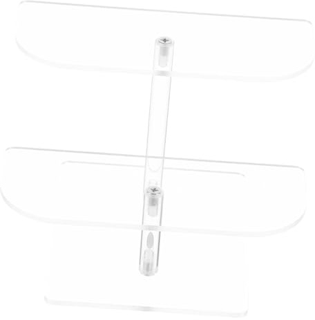 VALICLUD Présentoir Transparent à Double Couche Accessoires De Bar à La Maison Plaque Tournante Bacs De Rangement Plusieurs Petit Présentoir Support D'ordinateur Tablette Afficher Jeu Métal