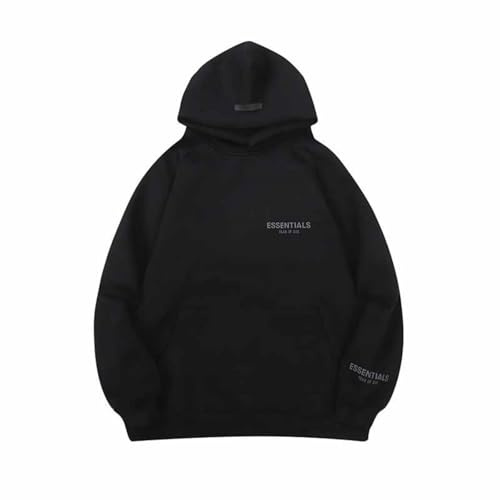 YANGSMEN High Street Chest Letter Print Hoodie Trend Uomo E Donna Sciolto Felpa con Cappuccio Semplice A Tinta Unita Casual Hoodie-Color-1||M