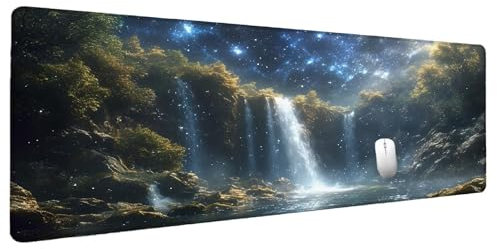 Alfombrilla Ratón Cielo Estrellado Alfombrilla Ratón XXL 1500x800mm Caer Mouse Pad Gaming, Tapete Escritorio Mousepad Gaming Protector Escritorio Tapete Rato Base Goma Antideslizante Regalos I-7