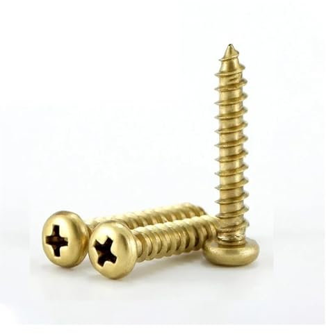 Brass Round Head cross Self Tapping Screw M3 M3.5 M4 M5 M6 Wood Screw Length 6mm~50mm(16mm,M5-5pcs)