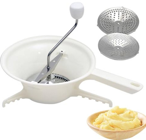 Mulino da cibo per conserve con 3 dischi di macinazione Macinteri di plastica Manuale Mulino arrugginito a mano per di pomodoro, di mele, formaggio, insalata, verdura, frutta..