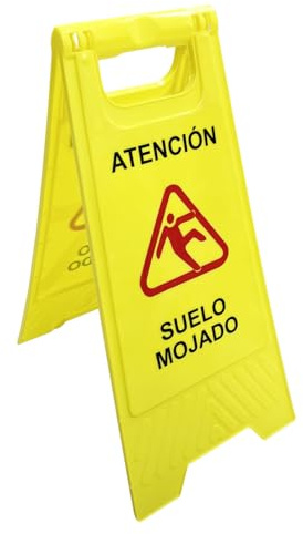 Warnschild mit Aufschrift Caution Wet Floor, englischer Text Caution Wet, 60 x 29 cm, Gelb