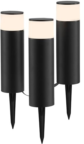 Brilliant Außenleuchte Dody Gartenspieß 3er Set in schwarz - dimmbare Außenlampe mit RBG, CCT Farbtemperatur einstellbar - Tuya Smart kompatibel, per App steuerbar - LED Gartenstrahler für außen, IP44 | Außenleuchte Dody Gartenspieß 3er Set in schwarz - dimmbare Außenlampe mit RBG, CCT Farbtemperatur einstellbar - Tuya Smart