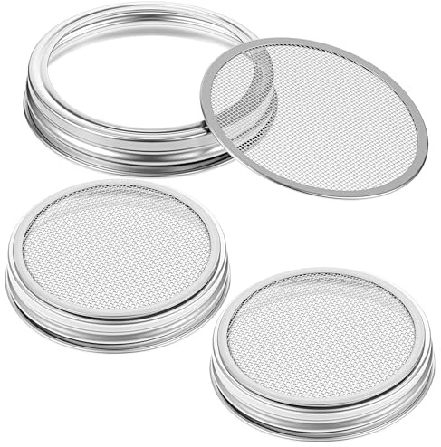 LIQWEI 2 Stück Sprossenglas Deckel, 86mm Sprossengläser Deckel Edelstahl Keimglas Für Sprossen Edelstahl Für Gläser Einmachglas Wachsende Sprösslingen Samen Keimgerät Sprossensystem Sprossenzucht