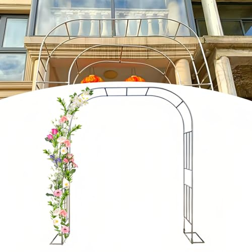 Arco de jardín grande para plantas trepadoras, pérgola de metal de acero inoxidable, arco de rosas para bodas, fiestas, ceremonias, 180 x 240 cm, decoración al aire libre