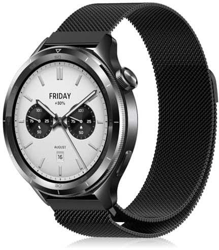YealRed 22mm Armband für Xiaomi Watch S5 46mm, Metallgewebe (Schwarz)