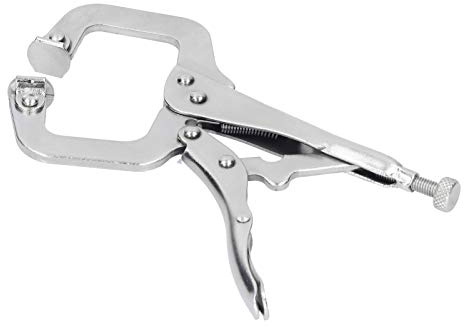Jectse Pinza di Bloccio a Forma di C, Morsetto per la Lavozio del Multifunzio, 6 Pollici, Ganasce Stabili, Acciaio Legato Resisente, Antiruggina, Vite di Regolazione