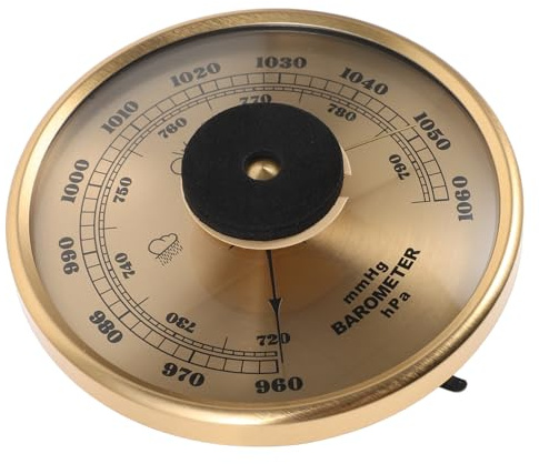 Abaodam Dial Type Barometer Thermometer Hygrometer Indoor Insert Barometer 108mm Wall-mounted Weather Gauge Adjustable High Precision Barometric Tool for Home Use