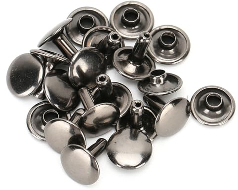 Aoaoy 200 Set Doppio Cappuccio Rivetti Rotondi Borchie Jeans Chiodo Bottoni Scarpe In Pelle Abbigliamento 10 X 10 Mm, #511, Waffenfarbe