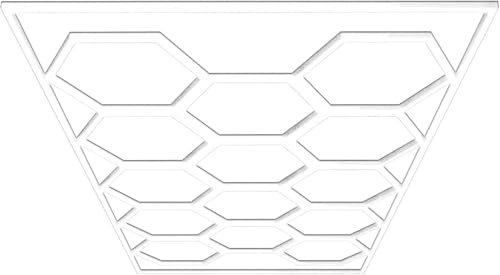Luminaires en nid d'abeille à cadre rectangulaire 6 500 K pour garage, sous-sol, entrepôt, etc. Éclairage de garage LED hexagonal, lot de 14