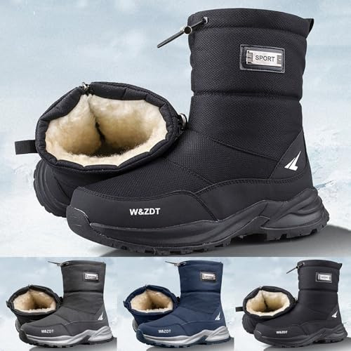 Chaussure Hiver Homme Bottes Baskets Fourrées Et Boots Neige De Ski Bottines Fermeture Éclair Chaussures Imperméable Botte Chaudes Fourree Bottine Apres 2025