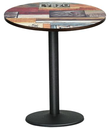 homewell Mesa de cocina, mesa redonda, 70 x 72 cm, mesa de comedor pequeña, mesa de comedor, para 2-4 personas, mesa de salón, patas de metal (suelo de parquet)