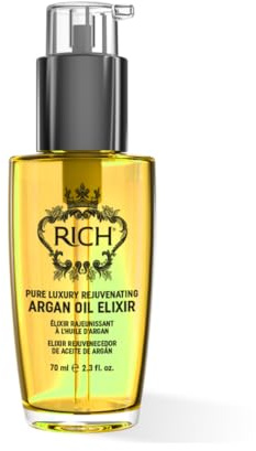RICH Rejuvenating Argan Oil Elixir, Haaröl mit Hyaluronsäure und Arganöl für trockenes und strapaziertes Haar (70ml)