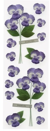 Martha Stewart Crafts Stickers, Pansies Millinery