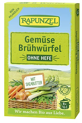 Rapunzel Bio Gemüse-Brühwürfel ohne Hefe, 12er Pack (12 x 8 Würfel à 10g = 960g) - BIO