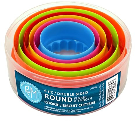 R&M International Round, Set of 6 Cookie & Biscuit Cutter Set, Sizes, Colors may vary