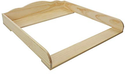 Puckdaddy Oskar | 80x78x15 cm | Wickelauflage aus Holz in Natur, hochwertiger Wickeltischaufsatz für Kommoden, inkl. Montagematerial zur Wandbefestigung