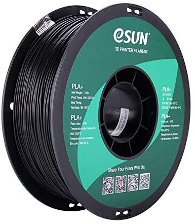 eSUN PLAPlus Filament, schwarz, 1 kg, PLA+175B1A, 1 Stück (1er Pack)