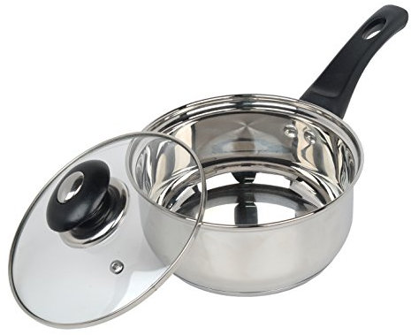 Supreme Vision ASS2518 Sauce Pan with Glass Lid, Stainless Steel, 18 cm