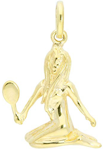 My Gold Damen Herren Kinder Sternzeichen Anhänger Jungfrau Gold 333 (Ohne Kette) Echtes Gelbgold (8 Karat) Massiv 22mm x 16mm Zodiac Basic A-05976-G301-Jun