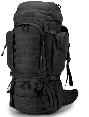 Mardingtop 60 Liter Taktischer Rucksack mit Regenhülle Großer Trekkingrucksäcke Erweiterbar Outdoor Rucksack Wanderrucksäcke für Reisen, Camping