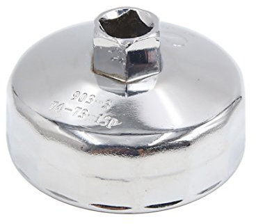 sourcing map 15 Flöten 73mm Ölfilterschlüssel Metall Ölfilterkappen Satz Ölfilter-Werkzeug Silber