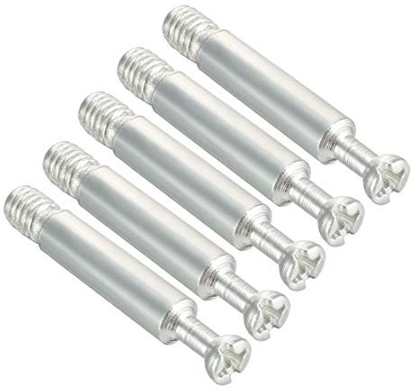 sourcing map Furniture Connecting Fitting M6 Thread Bolts Dowels Screws 5 Pcs