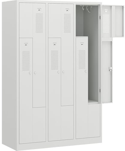 eurokraft | Z-Spind | 3 Abteile | lichtgrau | Breite 1185 mm