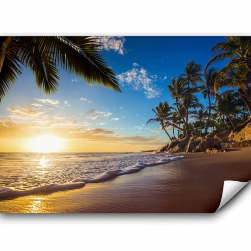 murando - Fototapete selbstklebend Strand, 245x175 cm, Schlafzimmer, modern | Selbstklebend ohne Kleister, Full HD Druck, ideal fürs Wohn- oder Schlafzimmer, schnelle Montage, lichtbeständig, geruchsfrei
