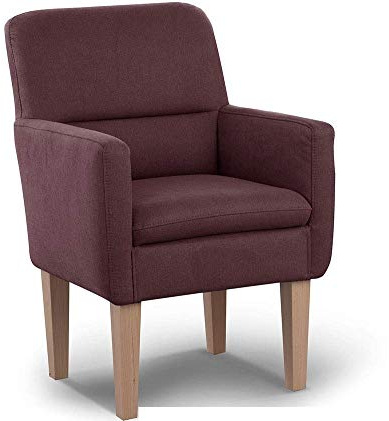 CAVADORE Diningsessel Kira / Polstersessel für Küche, Esszimmer oder Wohnküche / Passend zur Küchengarnitur Kira / Leichte Fleckenentfernung dank Soft Clean / 66 x 96 x 71 / Flachgewebe: Weinrot