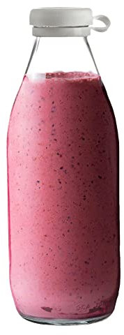 Argon Tableware Tallo Glass Bottle - Large Fridge Storage Serving Carafe Decanter for Water, Juice - 1 Litre