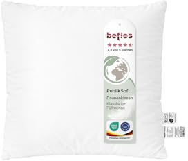 beties - PublikSoft - Daunen Füllkissen 45x45 cm – 370 g halbweiße 70% Daunen 30% Federn – waschbares Baumwoll Inlett – Sofakissen, Dekokissen & Couchkissen – weich & formschön