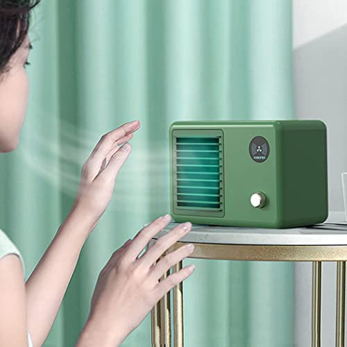 0℃ Outdoor Mini Enfriador de Aire, Aire Acondicionado Portátil Móviles, Enfriador de Aire, Ventilador y Purificador, 3 Velocidades Ajustables,Ventilador Enfriador de 400 ML,para Hogar Oficina,Verde
