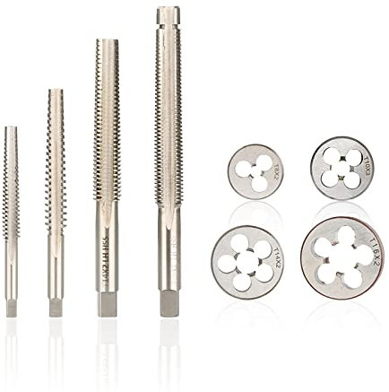 JAINGU 2 Stück Linkshänder HSS Trapezgewindebohrer und Schneideisen Set TR8 TR10 TR12 TR14 TR16 Metrische Gewindebohrer Schneideisen Linksgewinde Werkzeuge,TR12x2