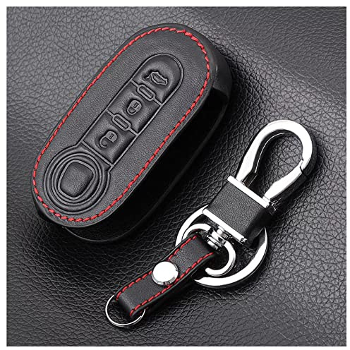 ALIANQ Leder Autoschlüssel Hülle 3 Tasten für FIAT 500 Flip Folding Auto Remote Shell Fob Protecor Zubehör