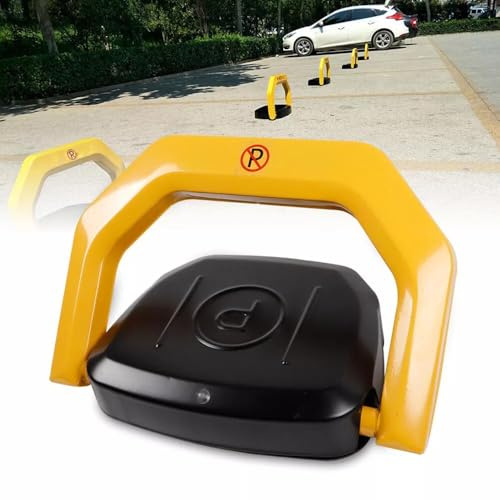 LENJKYYO Parkplatzsperre Ferngesteuerter Parkpfosten Parkplatzsperren Klapppfosten Poller Parkplatzwächter Parksperre mit 2 Fernbedienung Automatische Car Parkraumschloss