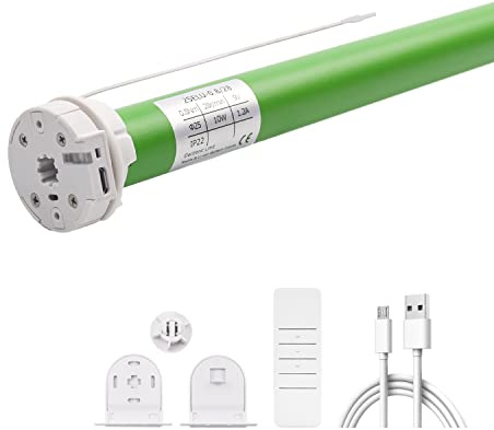 38mm Rechargeable Roller Shades Motor, Tubular Blinds Motor Kit Wireless RF Controller Operated DIY Motorized Roller Blinds Working for 1.5 Shade Tube